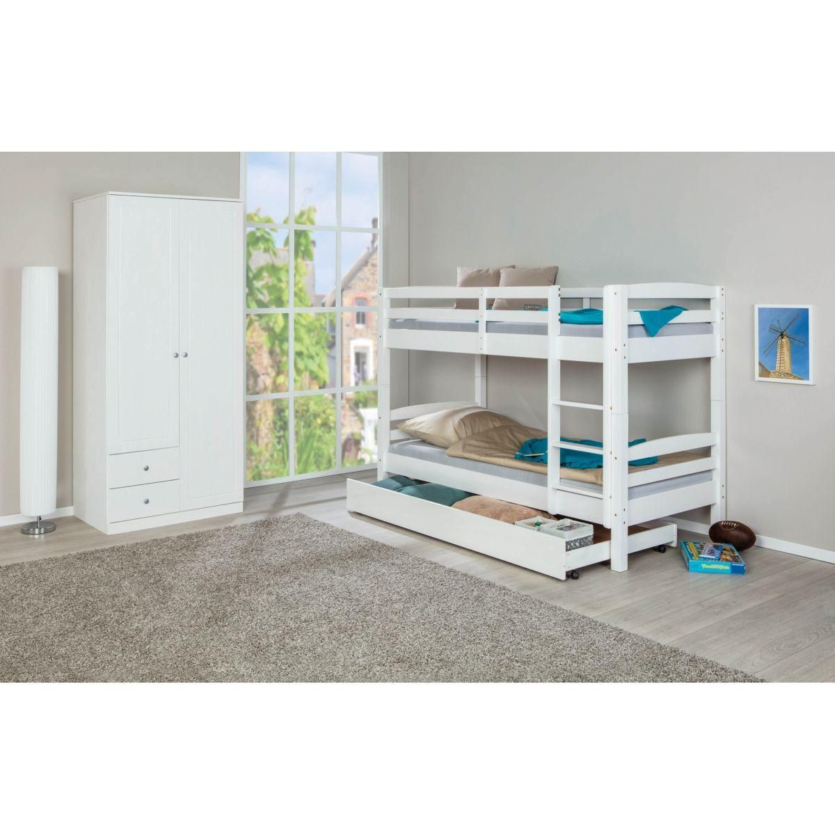 Lit supersposé  en bois massif 90 x 200cm RICK