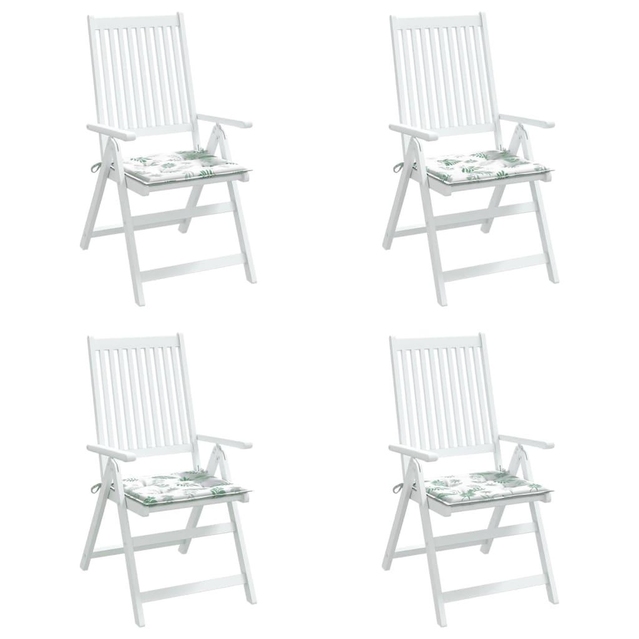 Voir la diapositive 4 : VIDAXL Coussins de chaise lot de 4 motif de feuilles 50x50x3 cm tissu