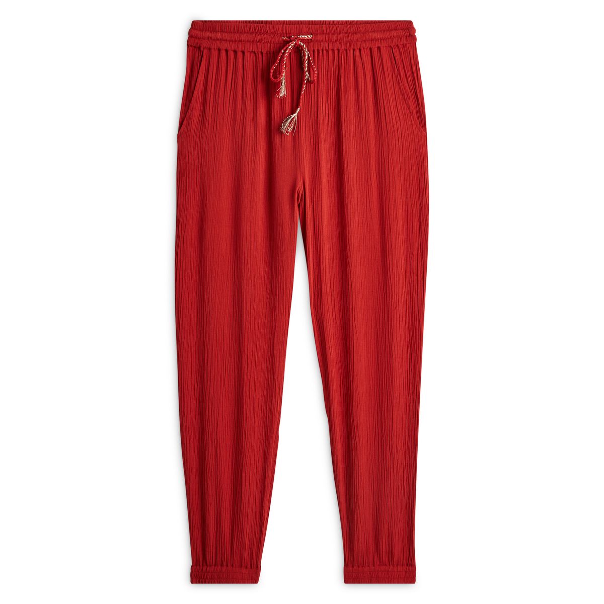 INEXTENSO Pantalon viscose rouge femme