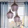 Voir la diapositive 2 : ATMOSPHERA Lampe Suspension Verre Fumé  Omaha  25cm Gris