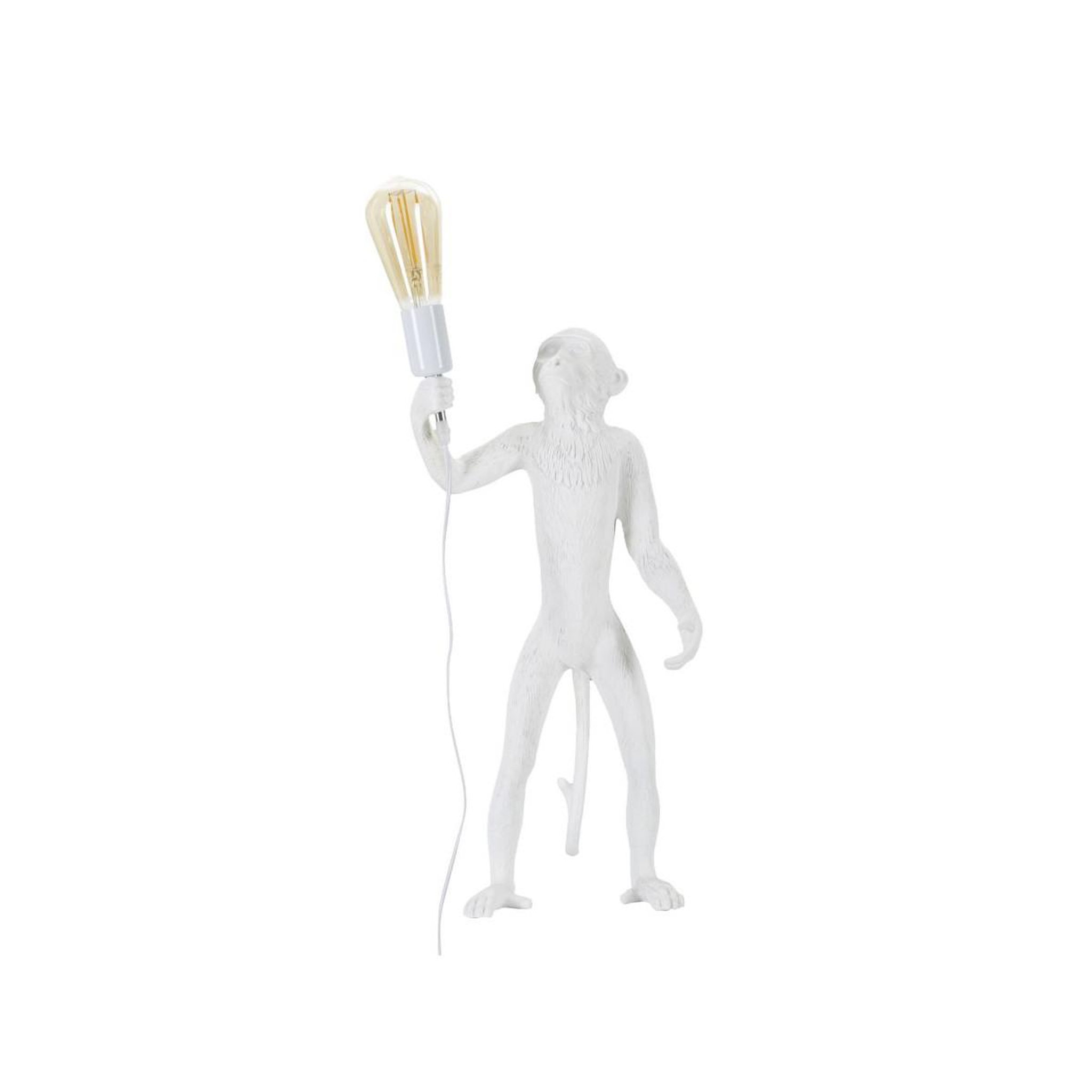 Paris Prix Lampe à poser en résine  singe  55cm blanc