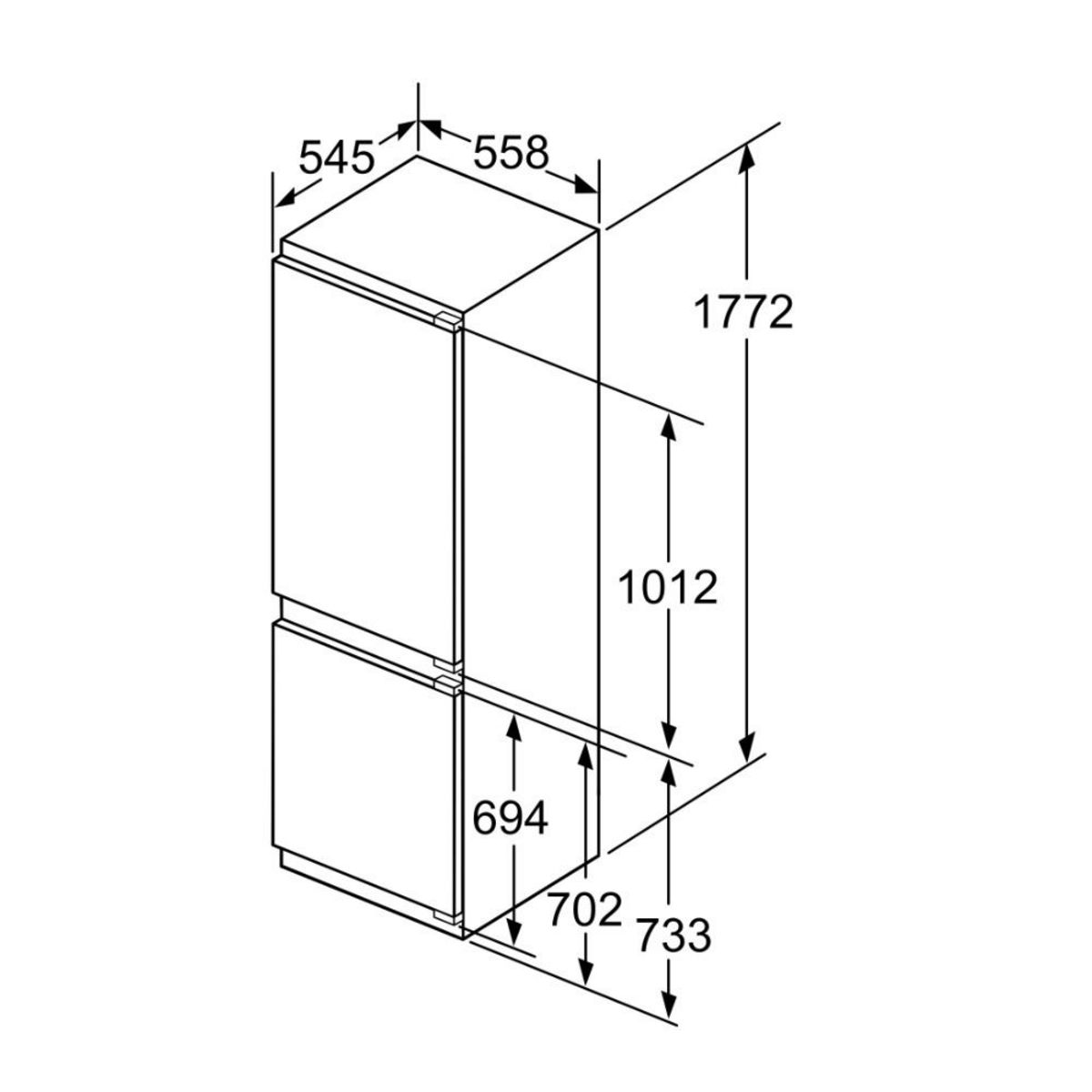 BOSCH Réfrigérateur combiné intégrable à pantographe 265l - kis86afe0