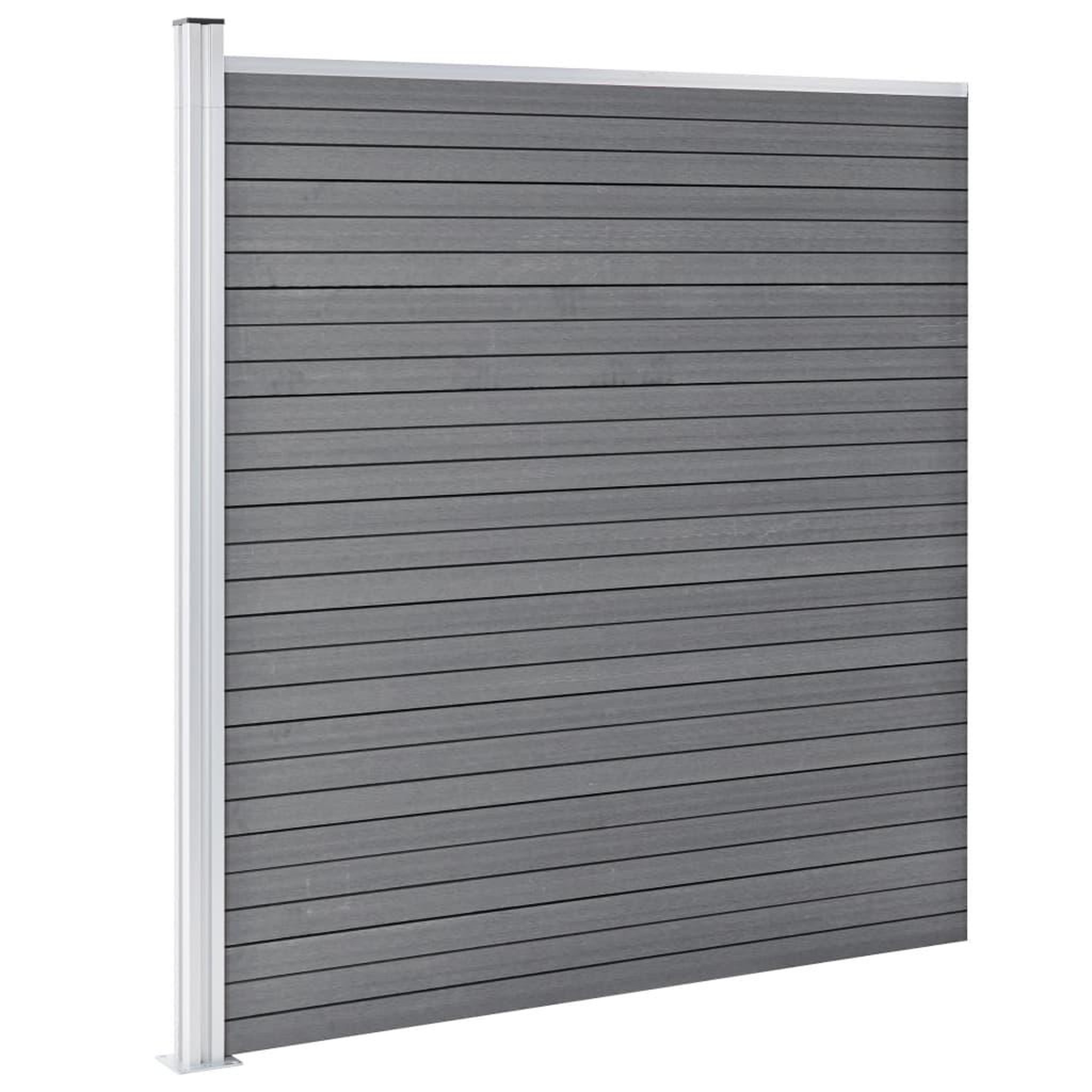 Voir la diapositive 3 : VIDAXL Ensemble de cloture WPC 2 Carre + 1 Incline 446 x 186 cm Gris
