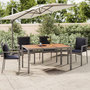 Voir la diapositive 1 : VIDAXL Table de jardin et dessus en bois Gris Resine tressee et acacia