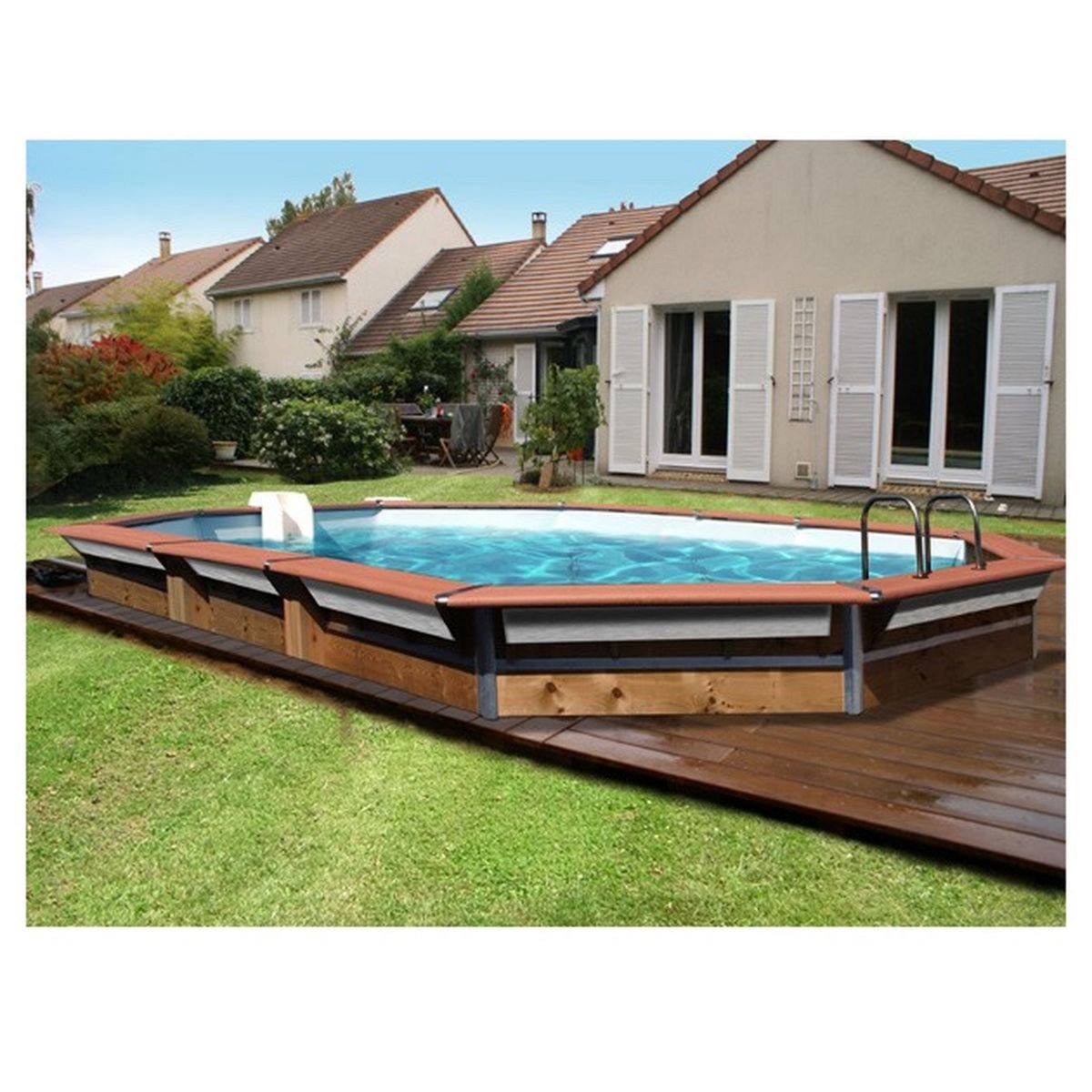 WATERCLIP Piscine en bois octogonale 460x129 CLEOFAS