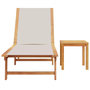 Voir la diapositive 3 : VIDAXL Chaise longue et table gris bois d'acacia solide et textilene