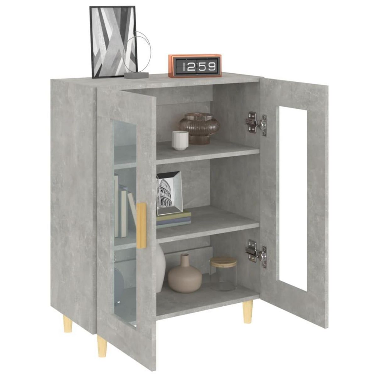 VIDAXL Buffet gris beton 69,5x34x90 cm bois d'ingenierie