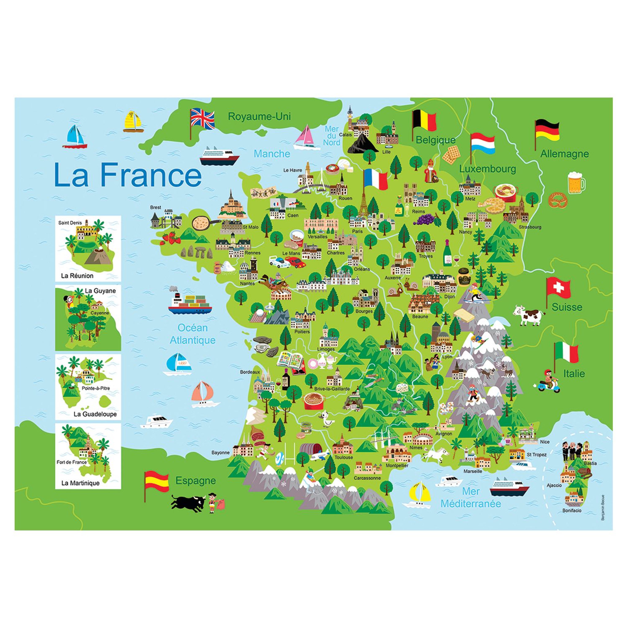 Voir la diapositive 2 : RAVENSBURGER Puzzle Nathan 100 pièces - Carte de France