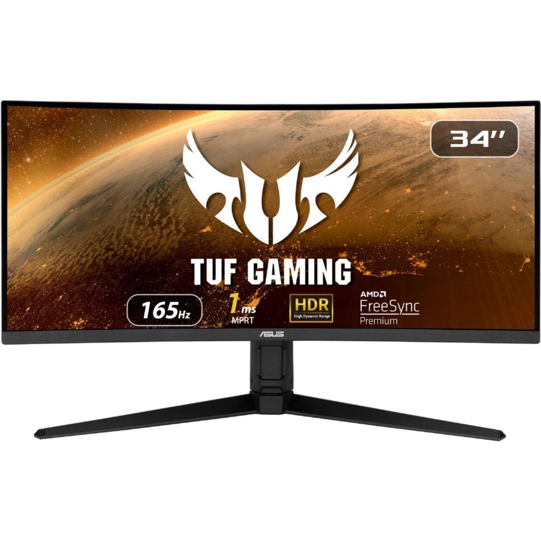 ASUS Ecran pc gamer tuf vg34vql1b 34  incurvé wqhd 165hz va hdr 400 hdmi 2.1 amd freesync