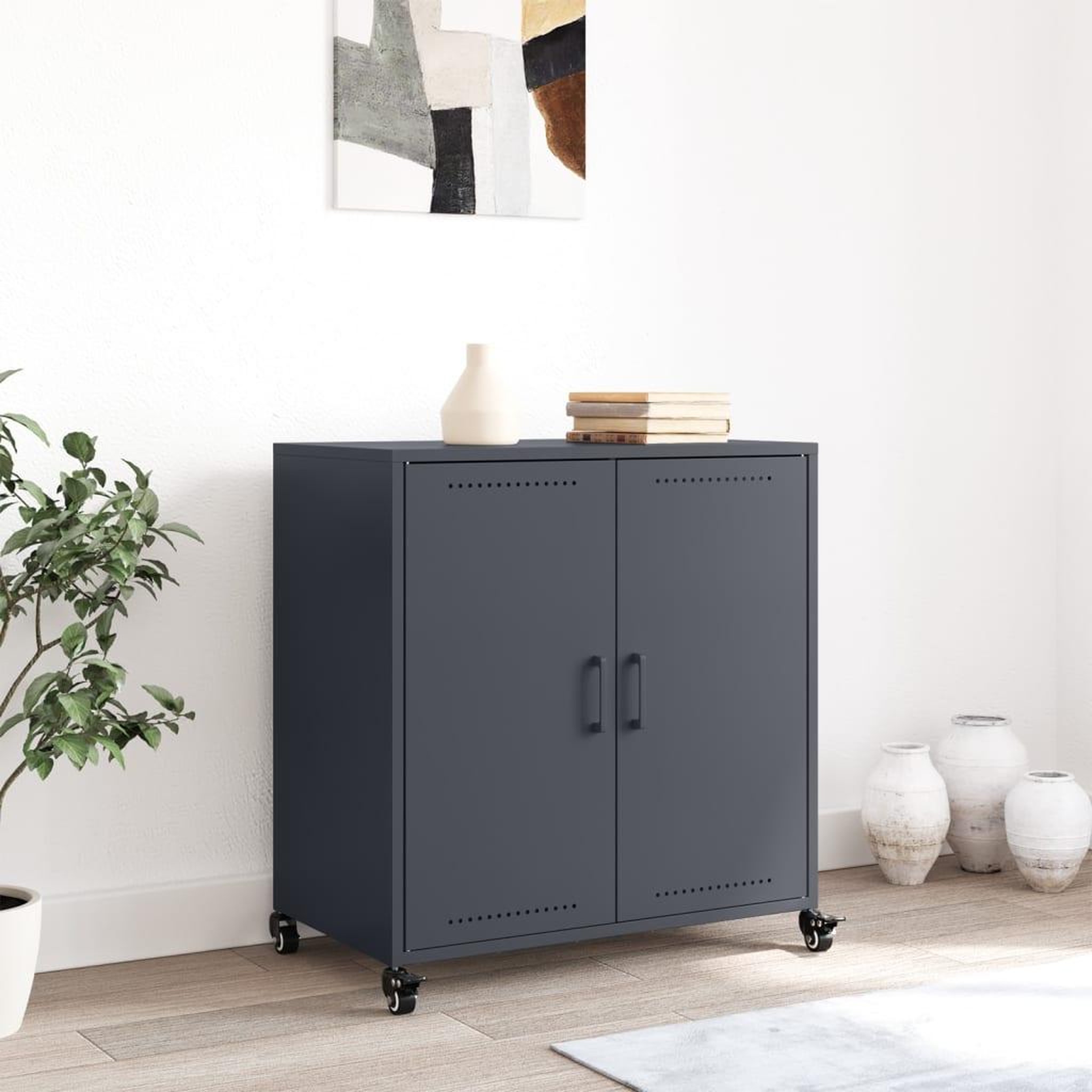 Voir la diapositive 3 : VIDAXL Buffet anthracite 68,5x39x72 cm acier