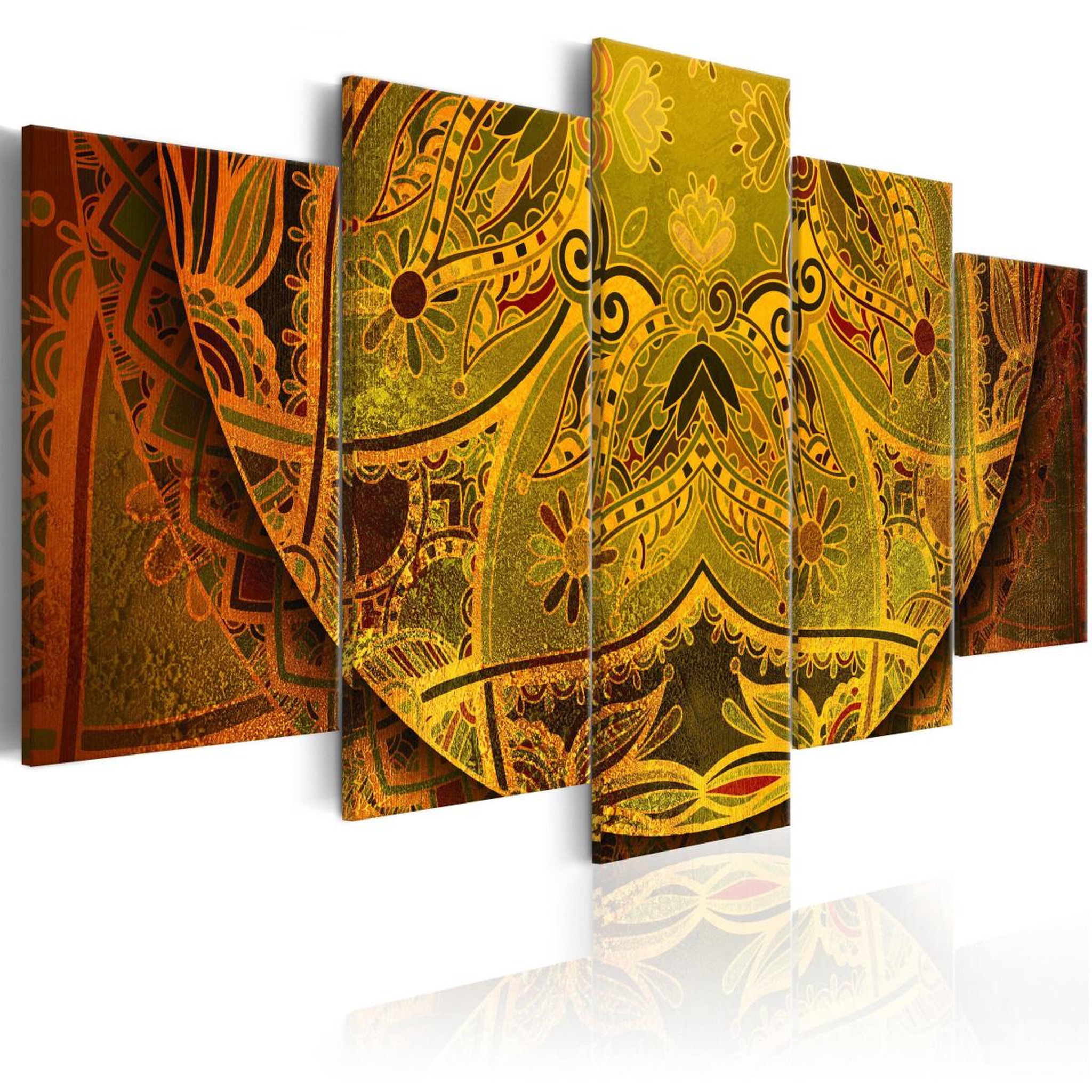Voir la diapositive 1 : Paris Prix Tableau Imprimé  Mandala : Force D'or