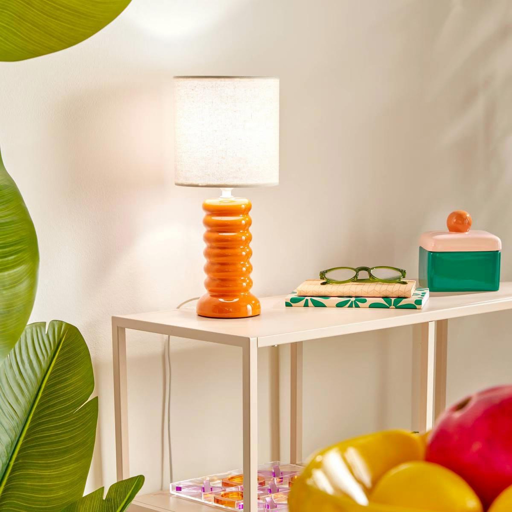 Voir la diapositive 4 : ATMOSPHERA Lampe à poser en céramique  vinas  33cm orange