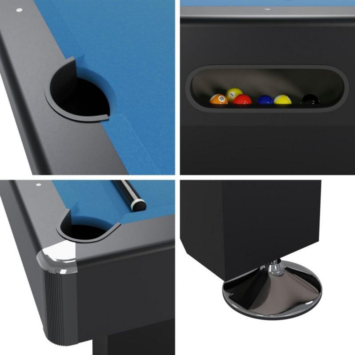 SOKKER Billard Américain convertible Table dinatoire - 212 x 118 x 86 cm - Retour de boules automatique et Accessoires inclus