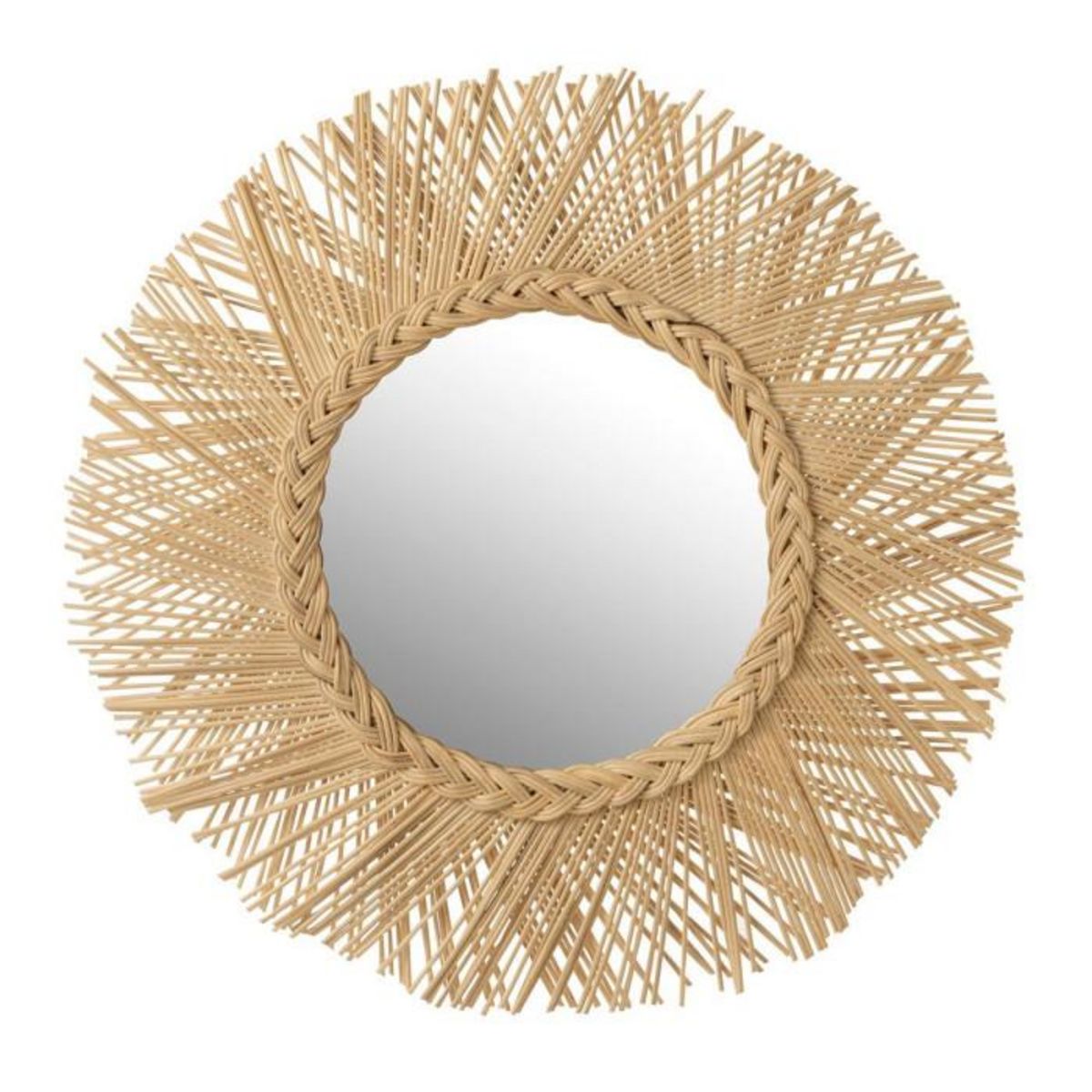 Paris Prix Miroir Mural en Rotin  Tressé  60cm Naturel