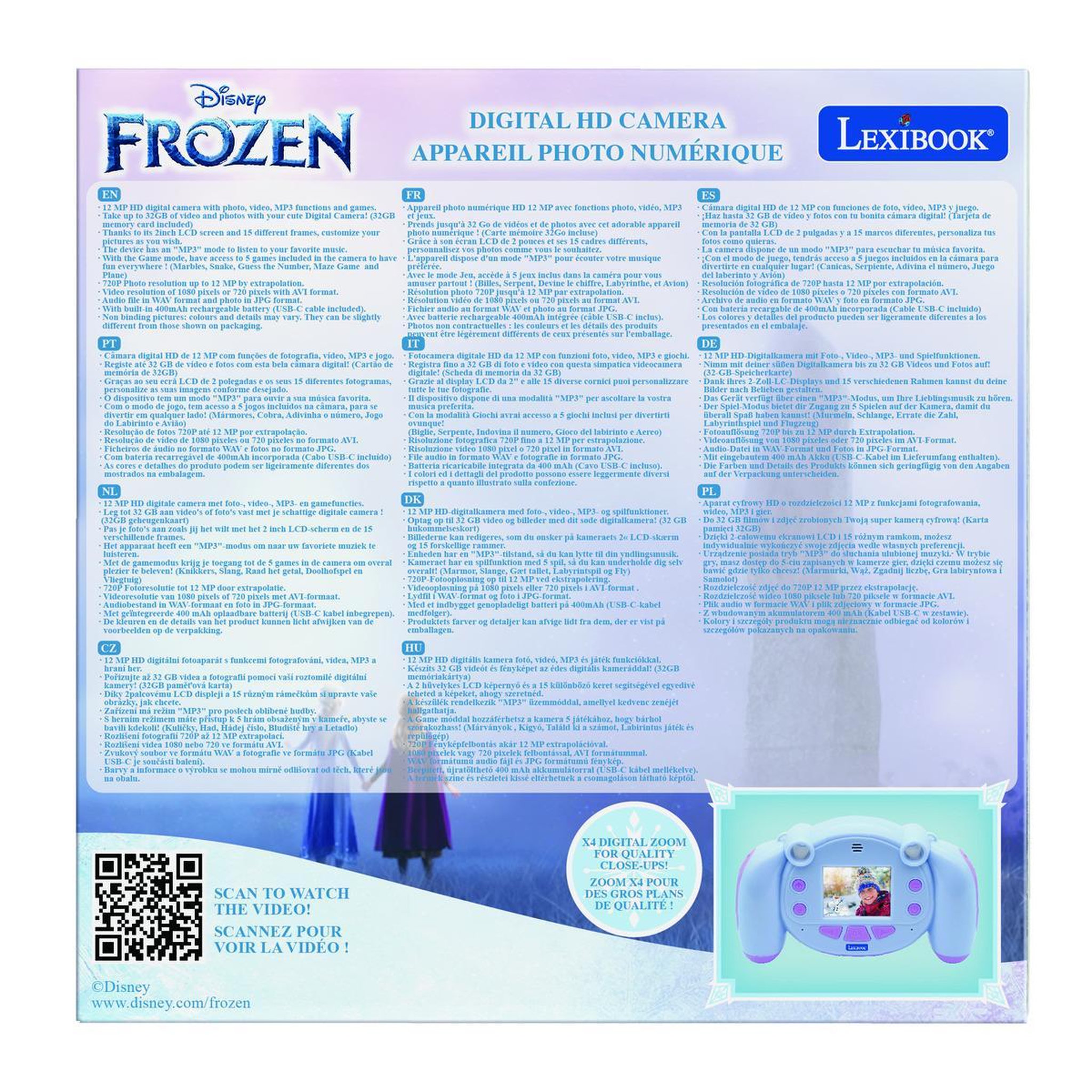 Voir la diapositive 5 : Lexibook Starcam Appareil photo numérique HD La Reine des Neiges.