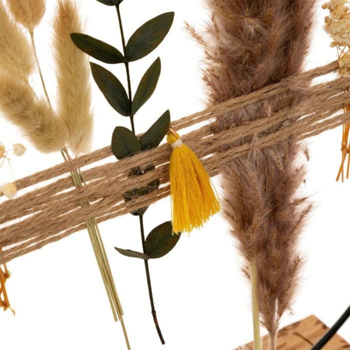 ATMOSPHERA Cercle Déco sur Pied  Lour  31cm Naturel & Noir