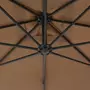 VIDAXL Parasol en porte-a-feux avec poteau en acier 300 cm Taupe