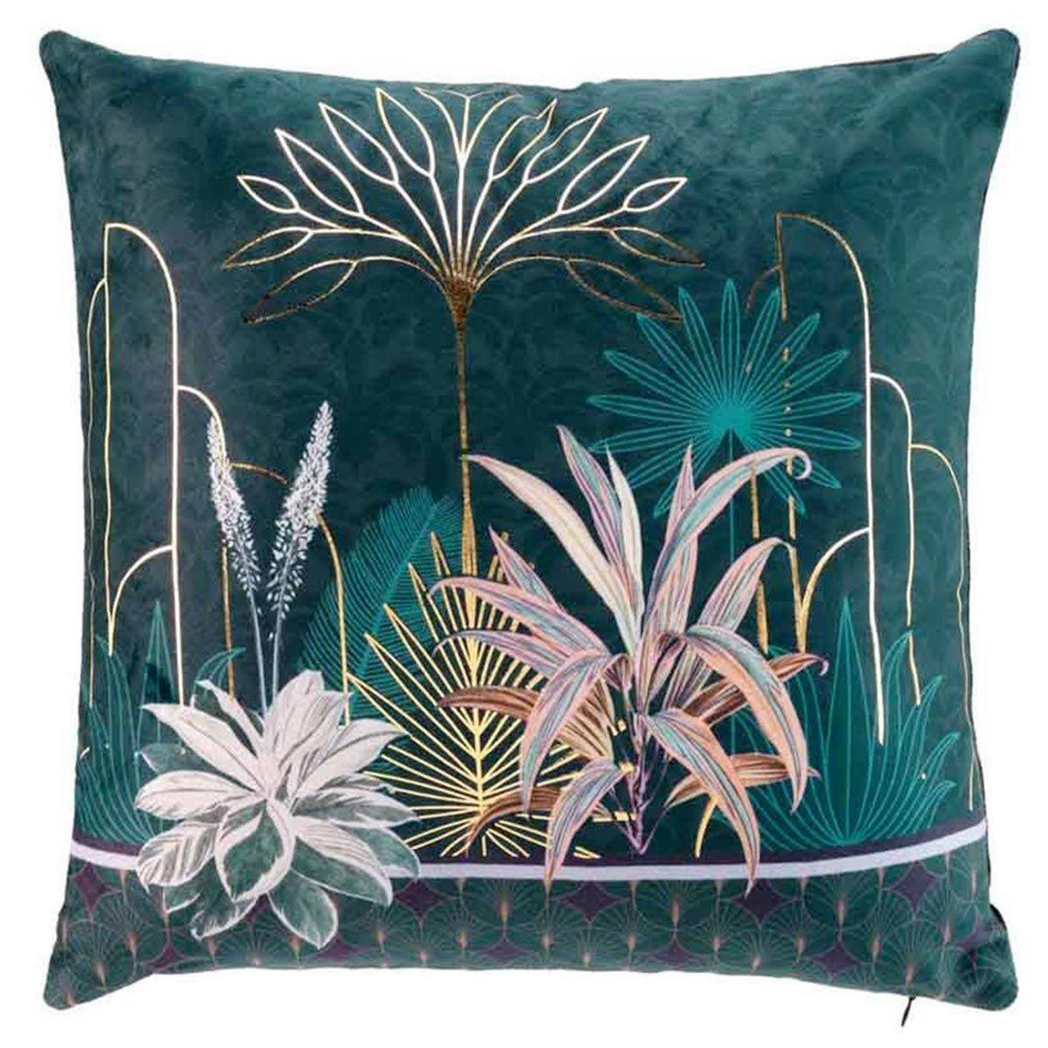 Voir la diapositive 1 : Douceur d'Intérieur Housse de coussin imprimée  floriana  40x40cm vert