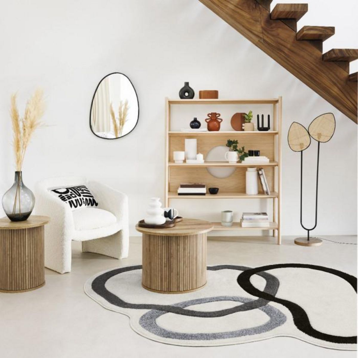 ATMOSPHERA Vase Design avec Anses  Olme  20cm Cannelle