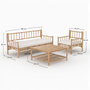 Voir la diapositive 4 : Rendez vous déco Salon de jardin blanc 4 personnes en bambou, table basse carré-Vadella