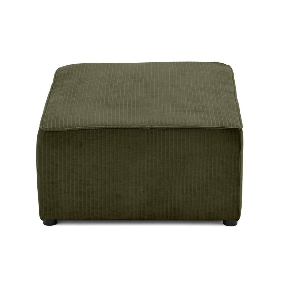 BEST MOBILIER Topaze - pouf - en velours côtelé plat