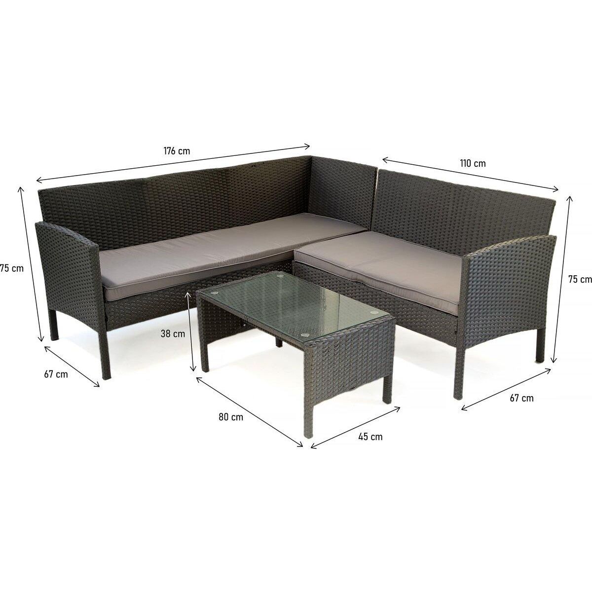 Habitat et Jardin Salon de jardin en résine tressée  Louisa  - 5 places - Marron