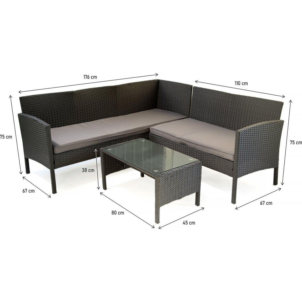 Habitat et Jardin Salon de jardin en résine tressée  Louisa  - 5 places - Marron