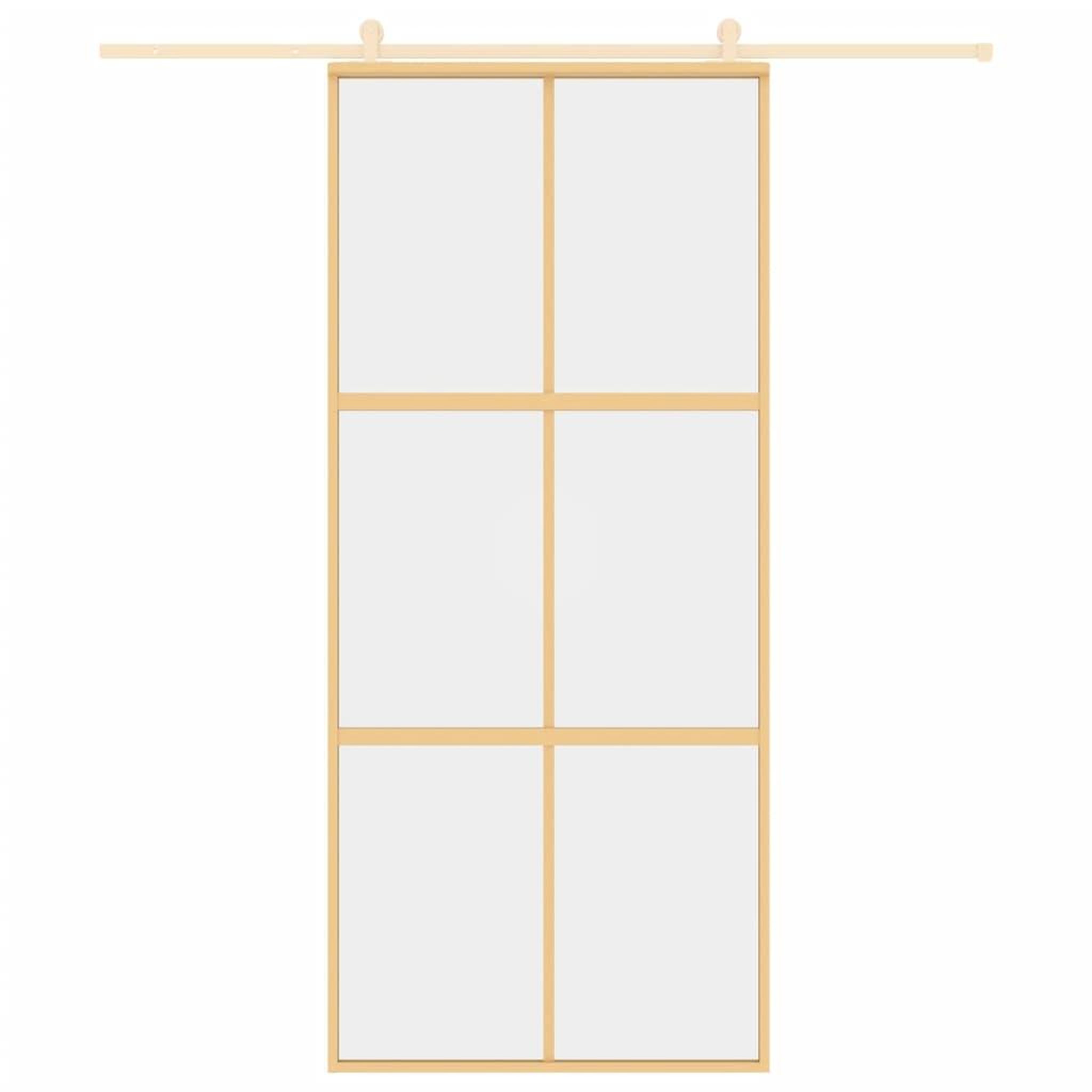 Voir la diapositive 3 : VIDAXL Porte coulissante dore 90x205 cm verre ESG clair et aluminium