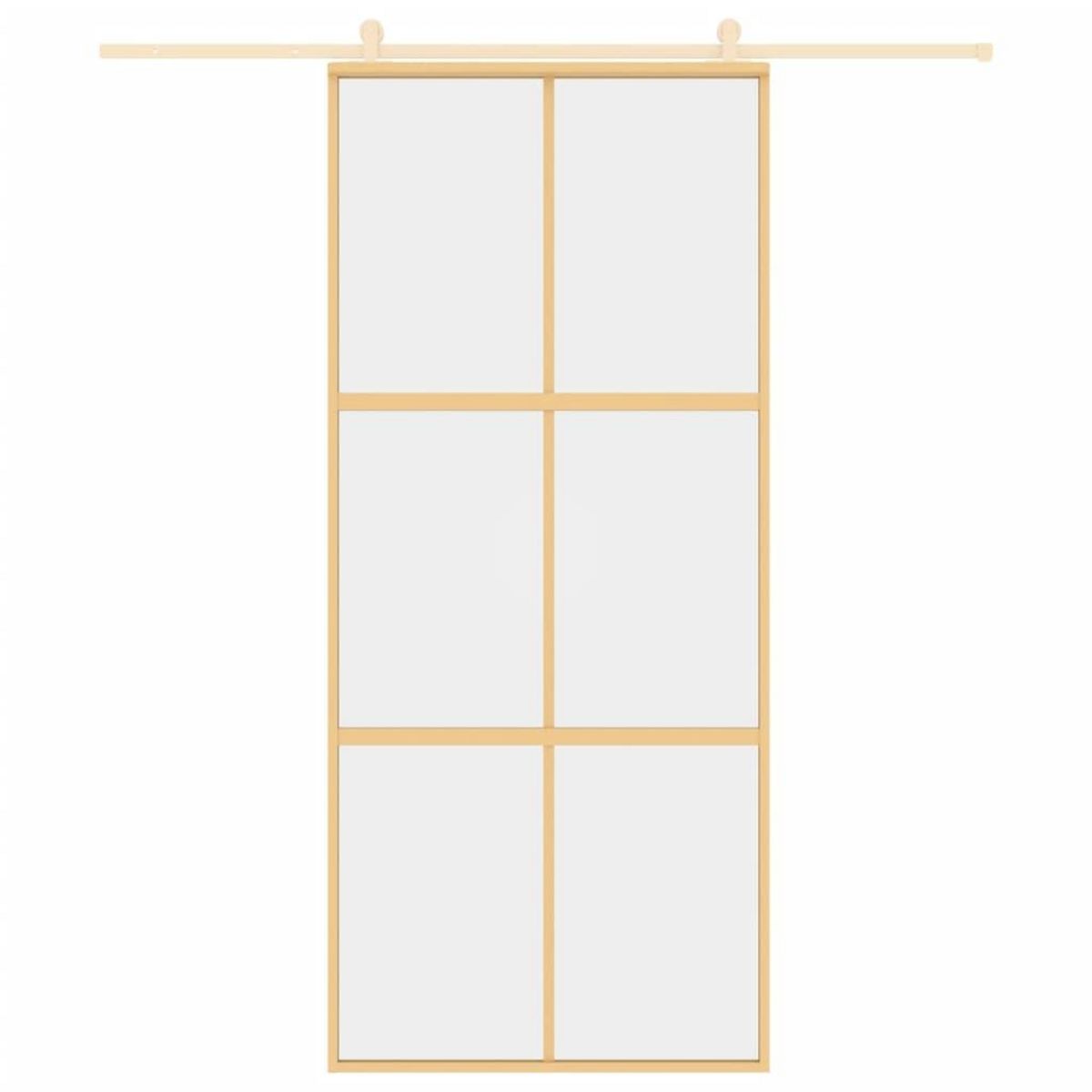 VIDAXL Porte coulissante dore 90x205 cm verre ESG clair et aluminium