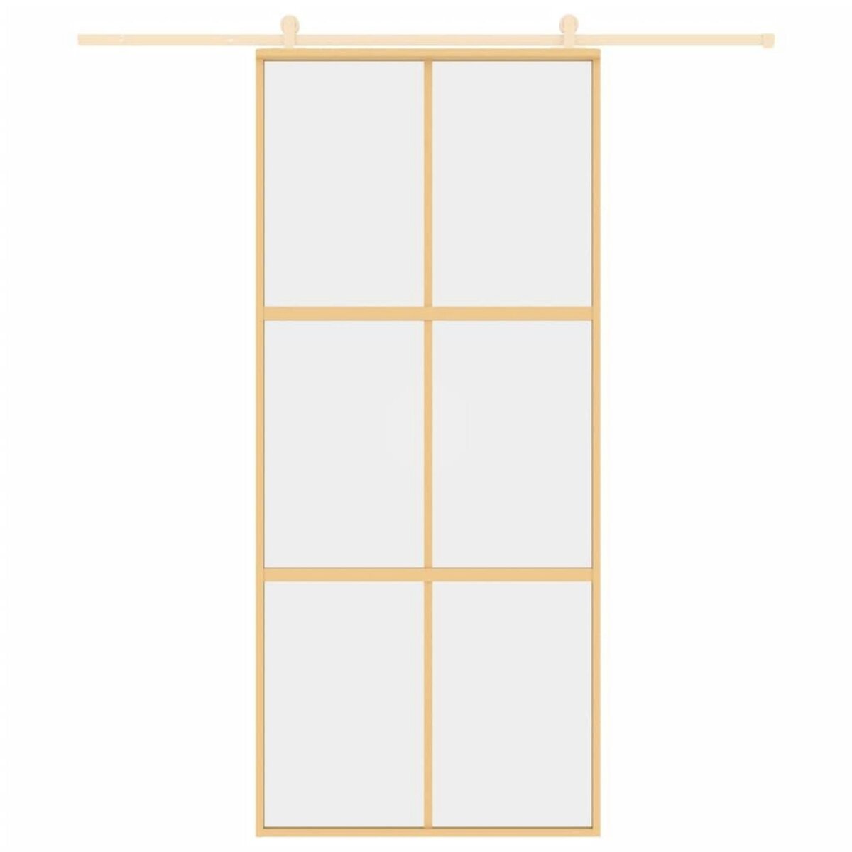 VIDAXL Porte coulissante dore 90x205 cm verre ESG clair et aluminium