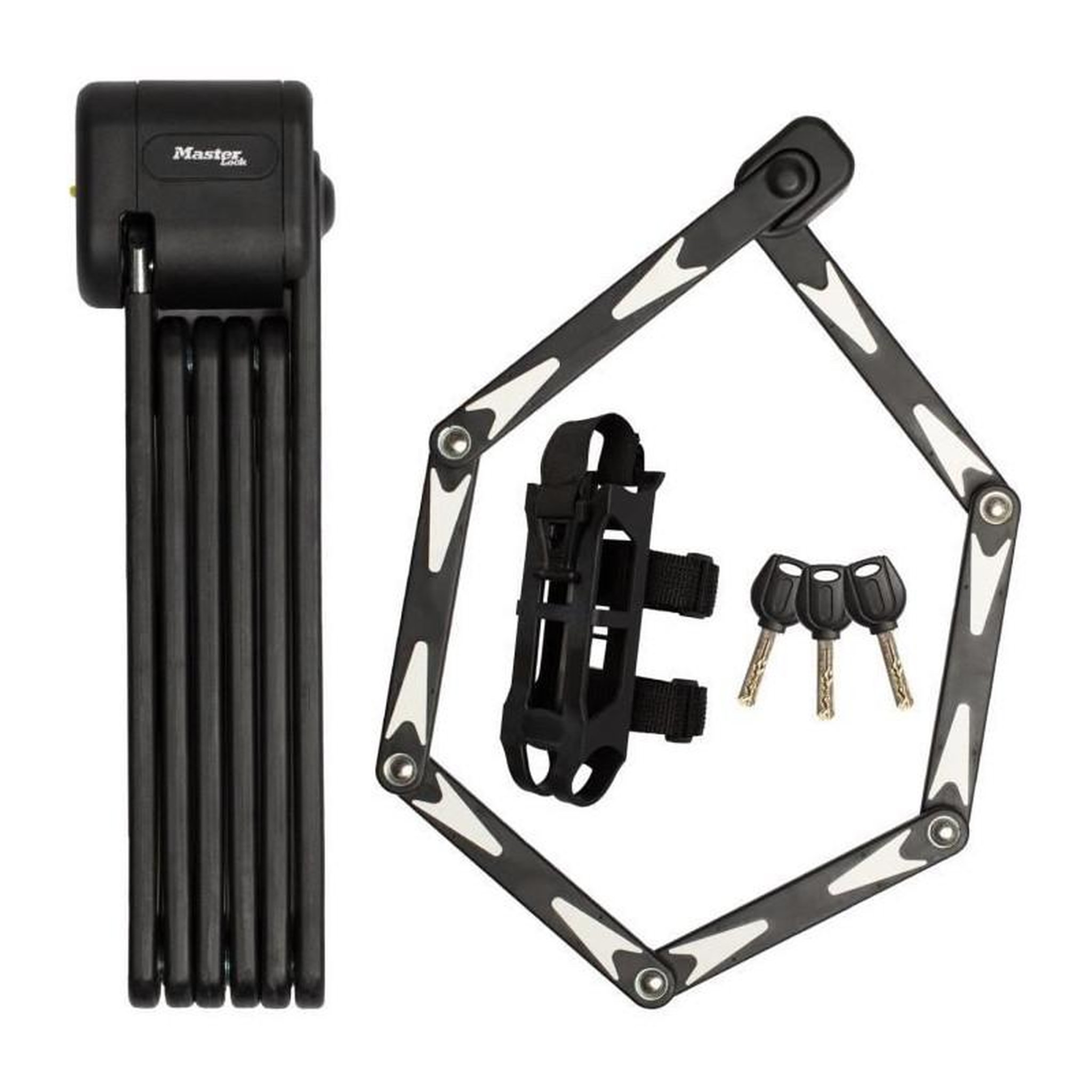 Master lock Antivol Vélo Pliable - MASTER LOCK - 8333EURDPRO - Acier Trempé, 3 Clés, Certifié, Support Inclus