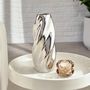 Voir la diapositive 3 : ATMOSPHERA Vase Design Torsadé en Dolomite  Sky  28cm Argent