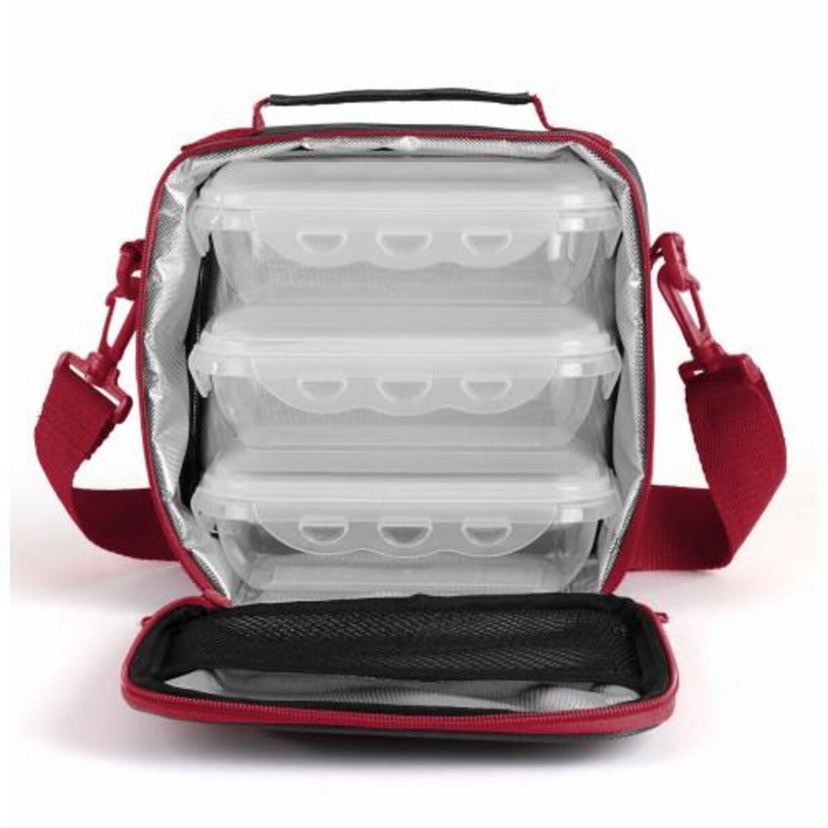 Remember Set sacoche Lunch Box GRIS/ROUGE