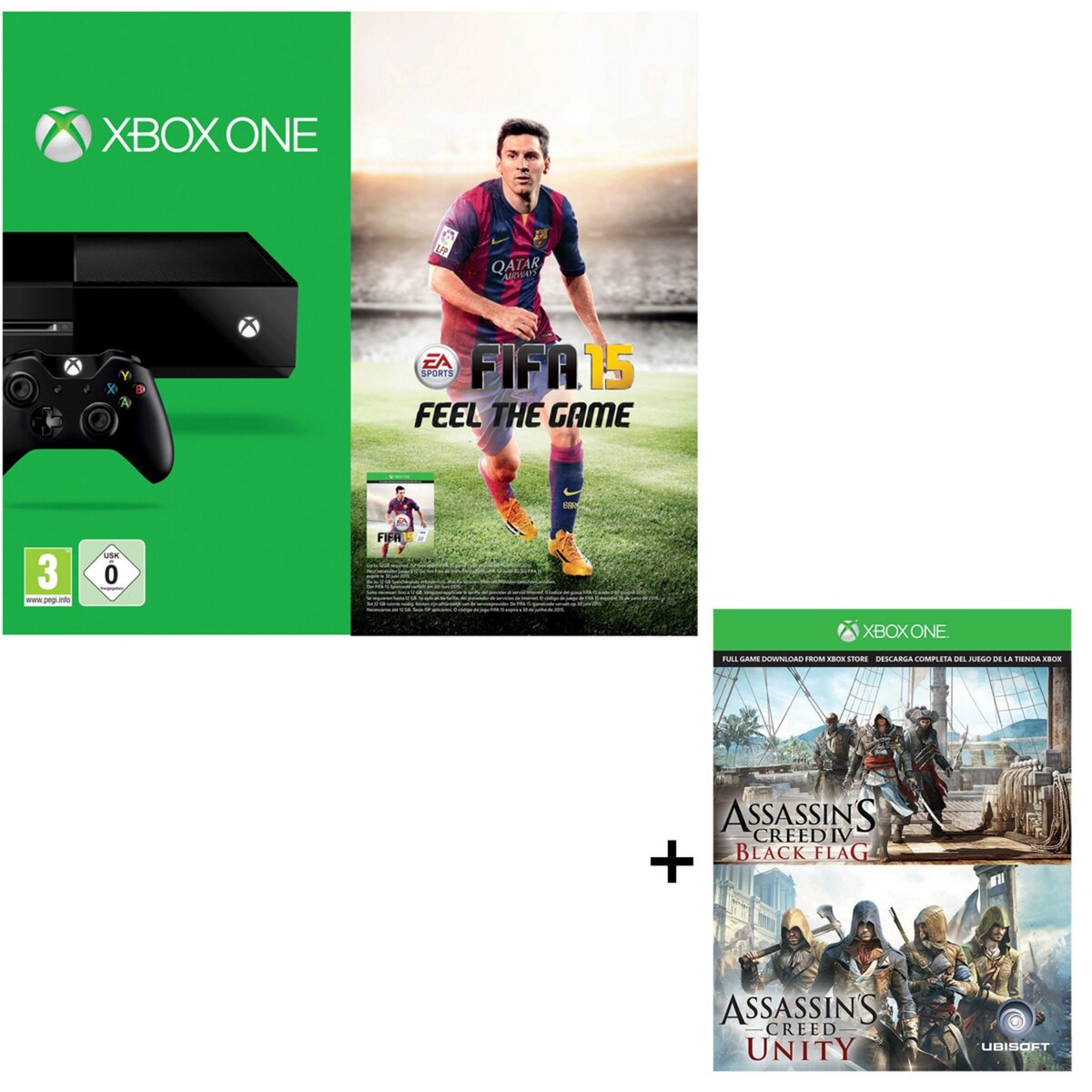 Console Xbox One + 3 jeux