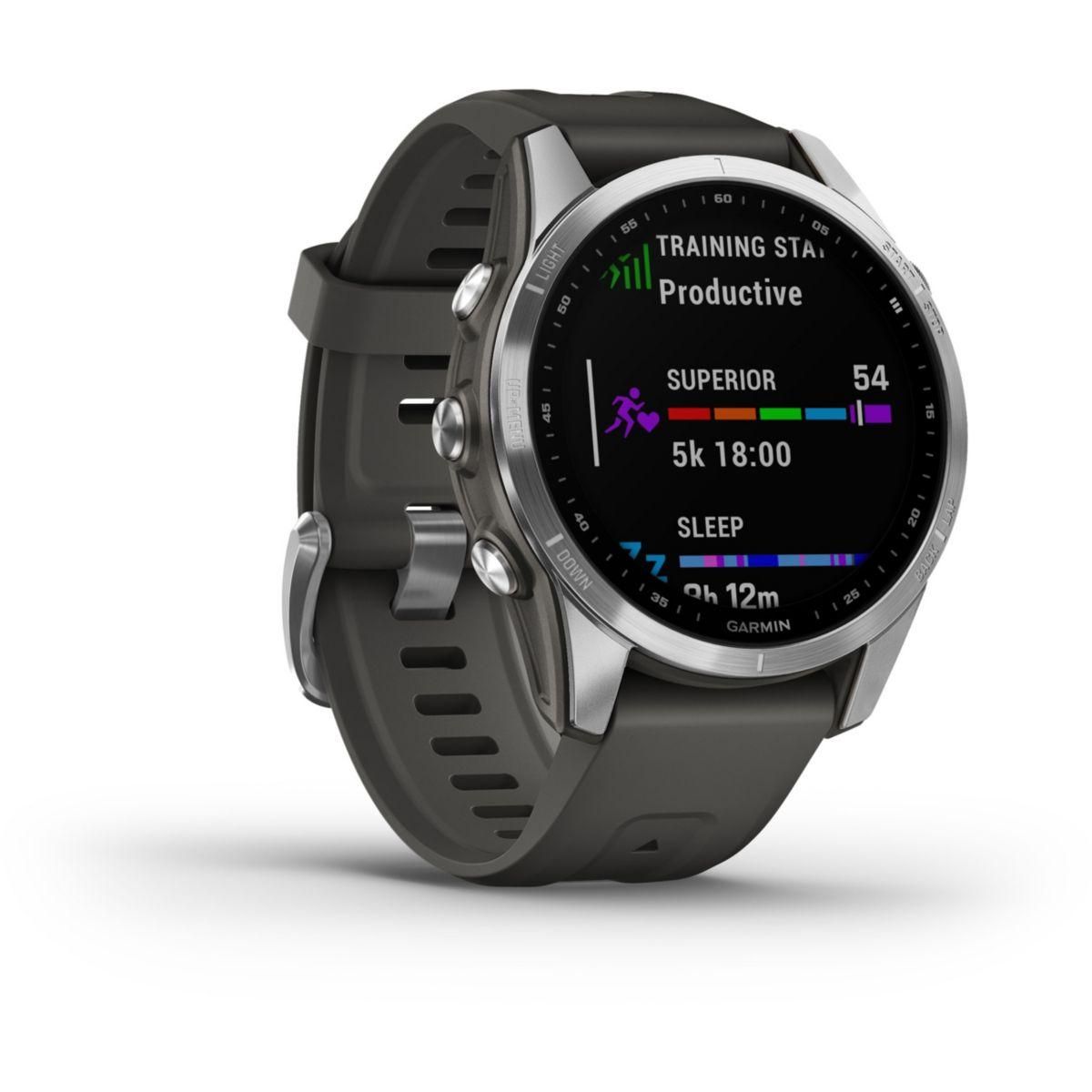 GARMIN Montre sport Fenix 7S silver avec bracelet gris