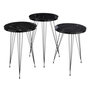 Voir la diapositive 1 : Paris Prix Lot de 3 Tables d'Appoint  Célia  56cm Noir