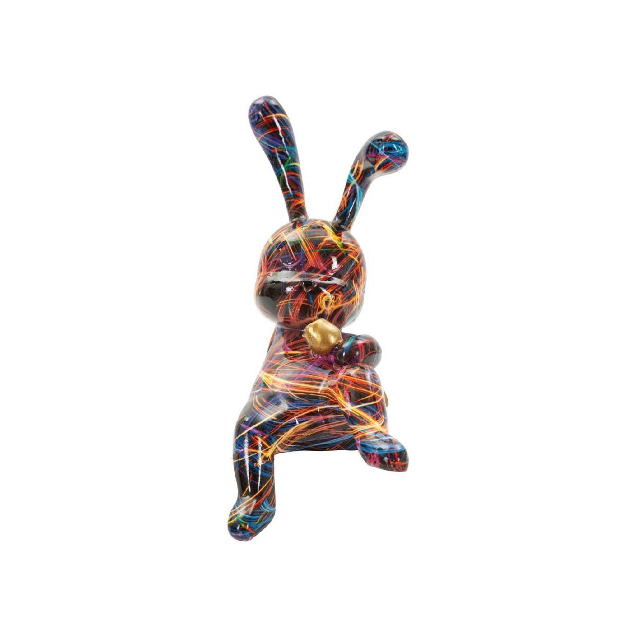 Voir la diapositive 2 : Paris Prix Lapin fleur en résine  psyco  22cm multicolore