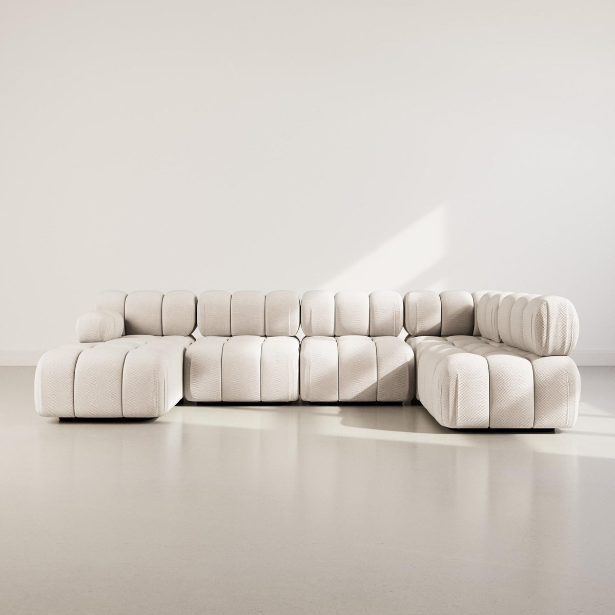 LISA DESIGN Ruby - canapé panoramique modulable d'angle droit 7 places en velours texturé