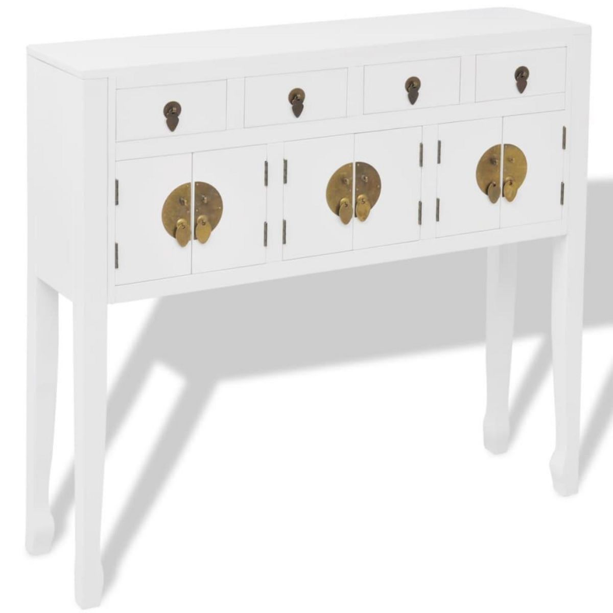 VIDAXL Buffet en style chinois en bois massif Blanc