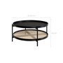 Voir la diapositive 4 : Rendez vous déco Table basse en cannage et bois de mindi noir D84 cm-Lukut