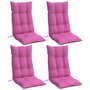 Voir la diapositive 3 : VIDAXL Coussins de chaise a dossier haut lot de 4 rose tissu oxford