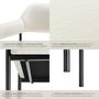 Voir la diapositive 5 : tectake Fauteuil rembourré Tissu blanc cassé/noir Lot de 4