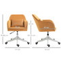Voir la diapositive 3 : HOMCOM Chaise de bureau velours fauteuil bureau massant coussin lombaire intégré hauteur réglable pivotante 360° jaune