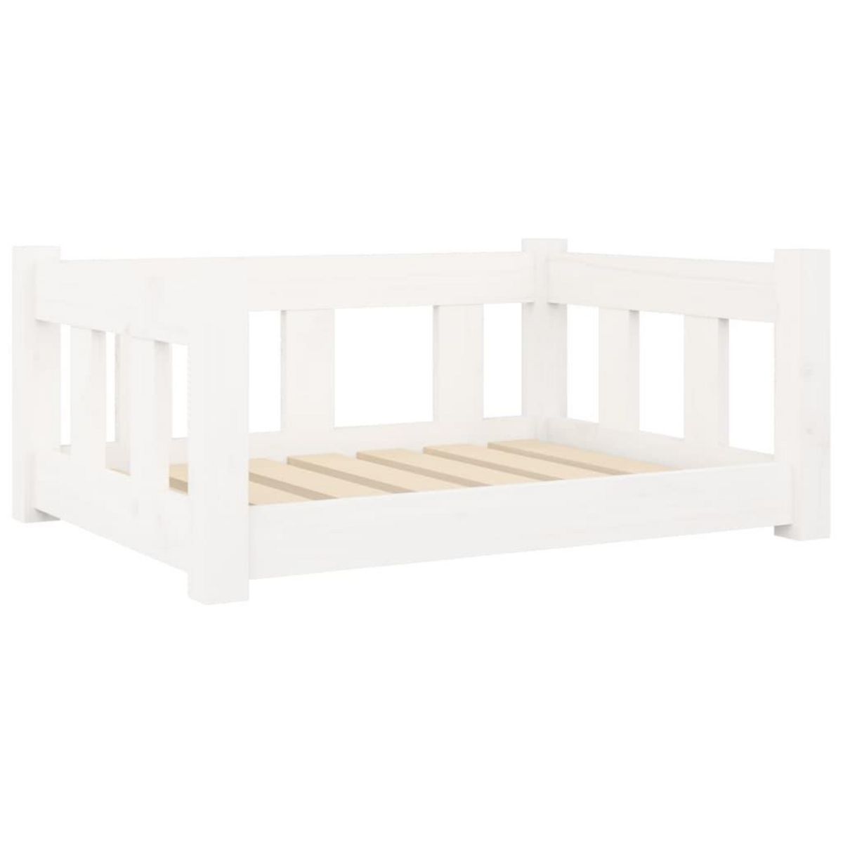 VIDAXL Lit pour chien Blanc 65,5x50,5x28 cm Bois de pin solide