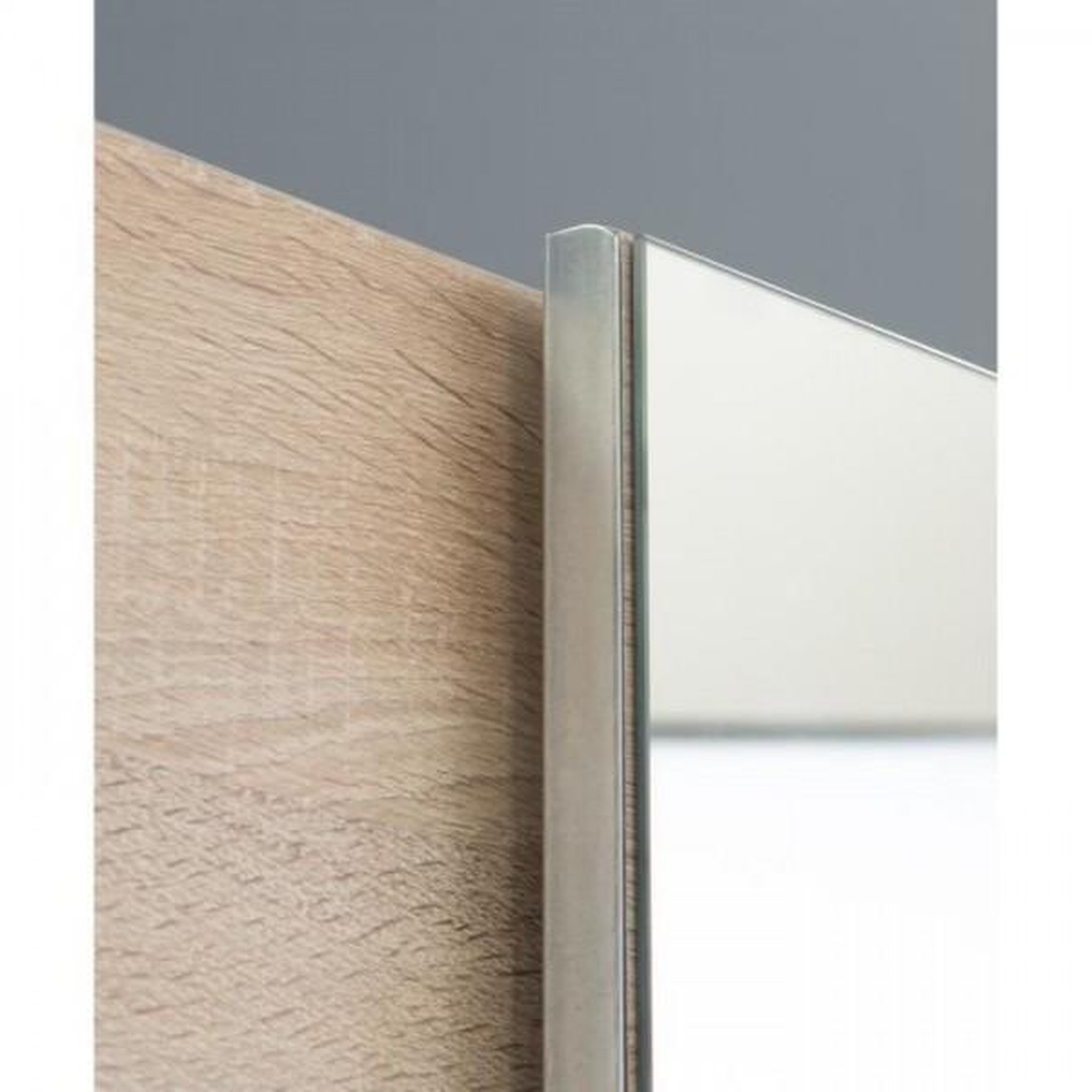 Voir la diapositive 6 : MARKET24 Armoire 2 portes coulissantes avec miroir - Chene sonoma - L 170,3 x P 61,2 x H 190,5 cm - ULOS