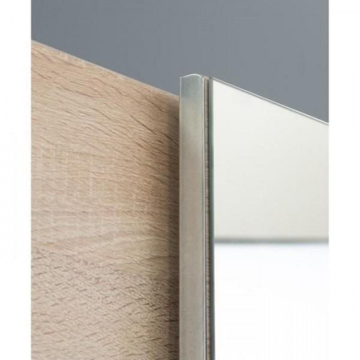 MARKET24 Armoire 2 portes coulissantes avec miroir - Chene sonoma - L 170,3 x P 61,2 x H 190,5 cm - ULOS