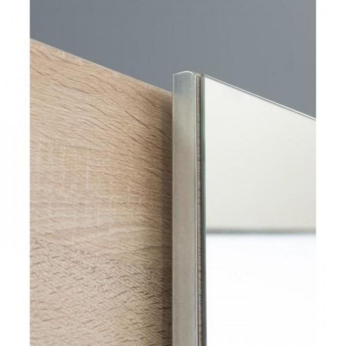 MARKET24 Armoire 2 portes coulissantes avec miroir - Chene sonoma - L 170,3 x P 61,2 x H 190,5 cm - ULOS