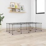 VIDAXL Cage animaux de compagnie a 20 panneaux et porte Noir 35x35 cm