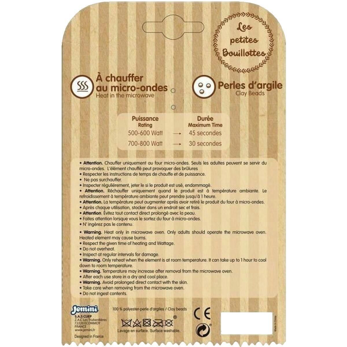 JEMINI Peluche bouillotte jemini panda noir et blanc