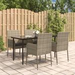 VIDAXL Ensemble a manger de jardin coussins 5 pcs noir et gris